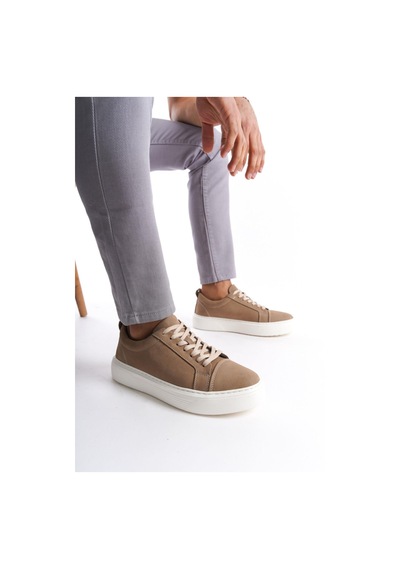 Mubiano Hakiki Deri Mbnbkm3-vz Erkek Nubuk Vizon Sneaker & Spor Ayakkabı Vizon