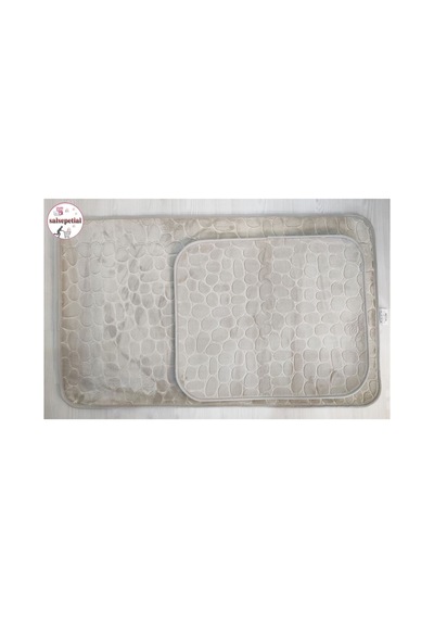 2'li Banyo Paspas Seti Banyo Paspas Takımı Banyo Halısı 60x100 50x60cm Açık Gri