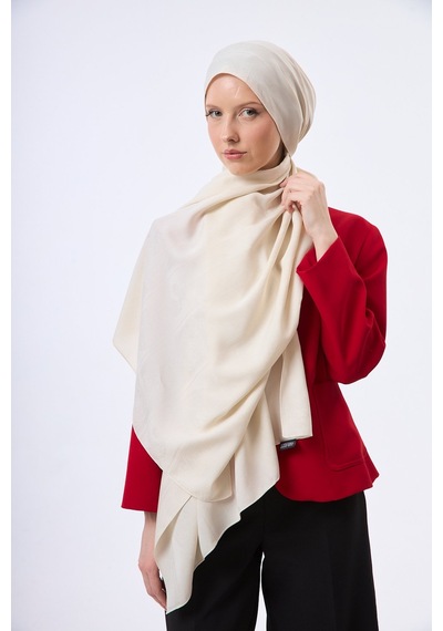 Mirsoy Scarf Zerafet Desen Şal Kırık Beyaz