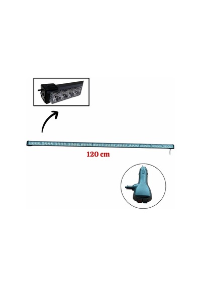 12-24v Led Bar Off-road Sarı Çakarlı Çakar Tepe Lamba 120 Cm