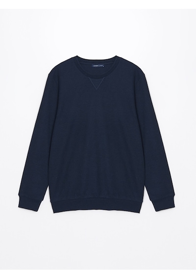Lcwaıkıkı Classic Lacivert Bisiklet Yaka Uzun Kollu Erkek Sweatshirt