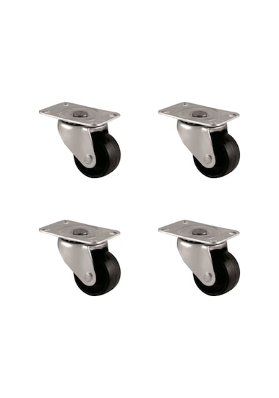 Furç Tablalı Bilyalı Teker - 28mm - Siyah Hks232 - 4 Adet