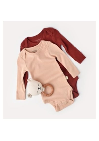 Rebebe Babycosy Modal 2 Li Uzun Kollu Bebek Badi - Bebek Body - Csym1131 (546800900) Kiremit - Somon