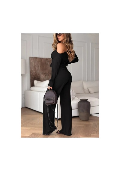 Butik İstanbul Kadın Tek Omuzdan Açık Uzun Kollu Belden Bağcıklı Uzun Viskon Iki Iplik Tulum Siyah Butik İstanbul Kadın Tek Omuzdan Açık Uzun Kollu Belden Bağcıklı Uzun Viskon Iki Iplik Tulum Siyah