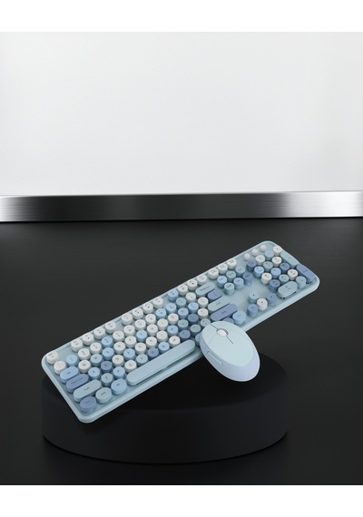Kablosuz Retro Klavye Ve Mouse Seti 104 Tuşlu Uczzzqw02klavyemouse-2 Diğer