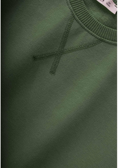 Cigit Basıc Karyoka Detaylı Sweatshirt Takım 3-8 Yaş Haki Yeşili Haki