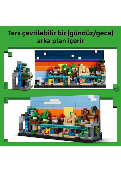 LEGO® Minecraft® Mini Biyomlar 21589 - 12 Yaş ve Üzeri Çocuklar için 5 Mikrofigür İçeren Dekoratif Oyuncak Yapım Seti (797 Parça)