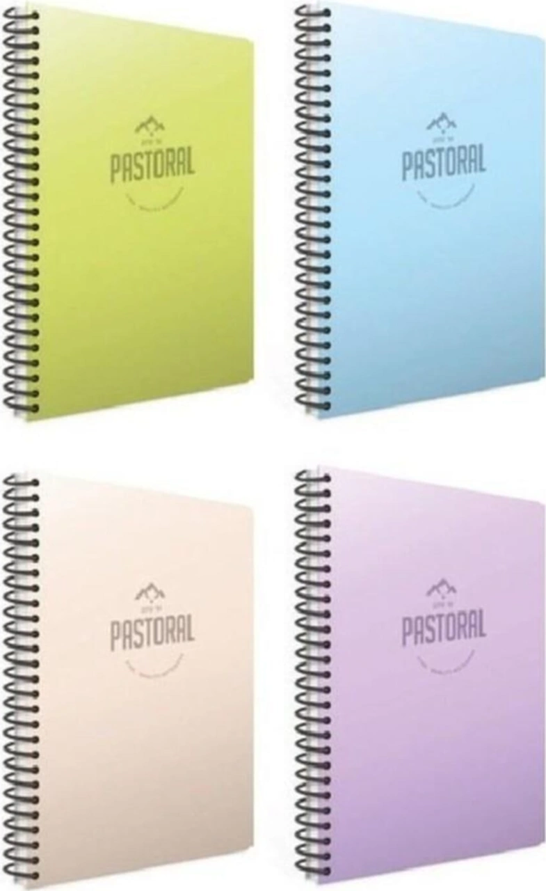 Pastoral A4 96 Yaprak Plastik Kapak Spiralli 2 Kareli + 2 Çizgili Defter