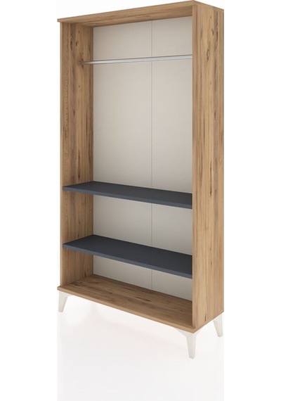 Arges Dolap 2 Raflı Kapaklı Tek Askılı 88x30x163 Çam-antrasit Atlas Çam