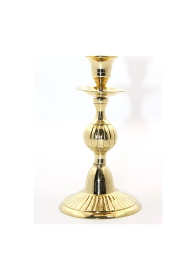 Tekli Pirinç Şamdan 4910 Şamdan Mumluk 16 Cm Çok Renkli