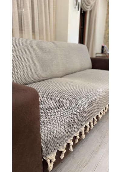 Lunga Vita Başak Desen Dokuma %100 Pamuklu Çok Amaçlı Pike Koltuk Örtüsü 180x230 Siyah