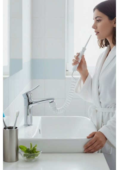 Ghdent 3 Başlıklı ve Saklama Kutulu Askılıklı Manuel Ağız Duşu Seti﻿﻿