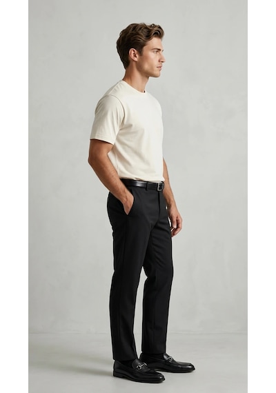 Lenasso Soft Touch Basic Erkek T-shirt Ekru