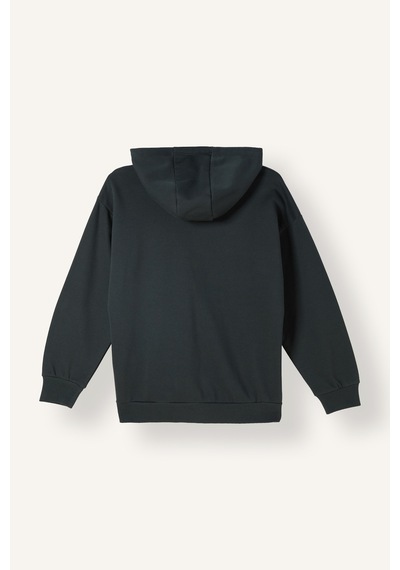 Defacto Overshirt Fit Kapüşonlu İçi Yumuşak Tüylü Baskılı Sweatshirt Erkek Çocuk I3083a826wnar208 Antrasit-ar208