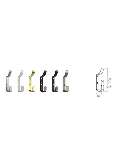 Beşel Ba860st Çengel Saten 4x10,8 Cm Metal Askı 10 Adet Saten