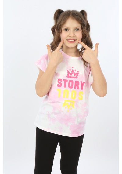 Toontoy Kids Toontoy Kız Çocuk Story Soul Baskılı Tişört Pembe