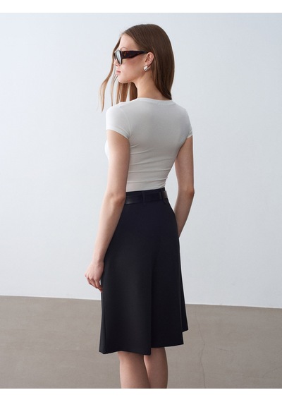 Dilvin 32799 V Yaka Top-ekru