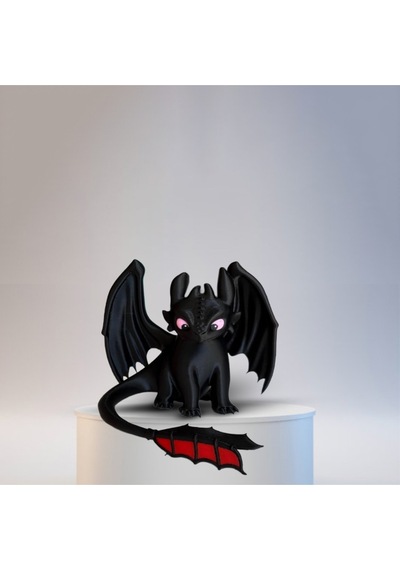 Ejderhanı Nasıl Eğitirsin Gecenin Öfkesi Siyah Ejderha 11 Cm Toothless-pembe Göz