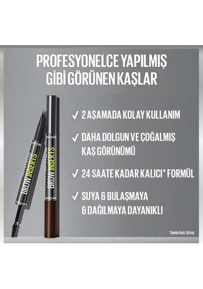 Maybelline New York Brow Insert Çift Uçlu Kaş Kalemi 05 Deep Brown