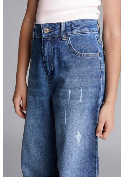 Defacto Straıght Wıde Yeşil Kız Çocuk Jean Pantolon G9536a8/nm29