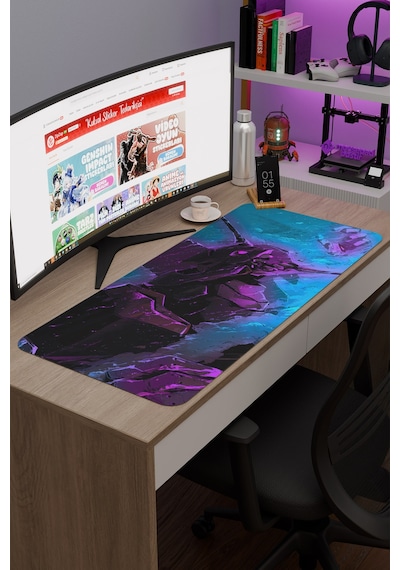 Neon Genesis Evangelion Dikişli Kauçuk Oyuncu Mousepad V1 - 90x40 Xxl Gaming Mouse Pad