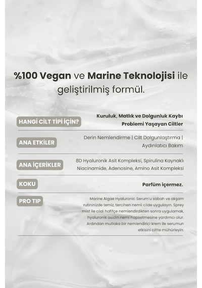 Matsu Hyalüronik Asit Yoğun Nem Veren Dolgunlaştırıcı Yüz Serumu 30 ml