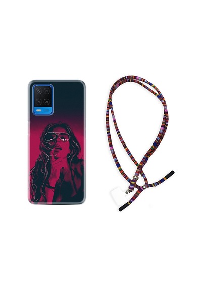 Oppo A54 Kılıf Rasta Boyun Askılı Girl 1647
