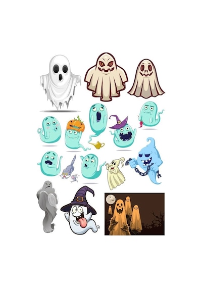 Hayalet Sticker Set-2 17 Parça Telefon, Tablet, Defter, Laptop Sticker