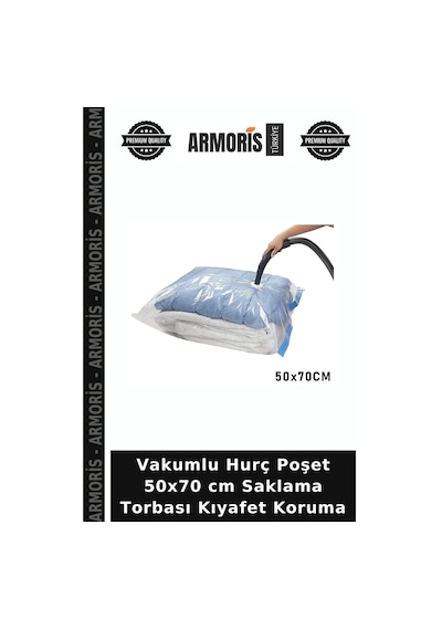 Vakumlu Hurç Poşet 50x70 Cm Saklama Torbası Kıyafet Koruma