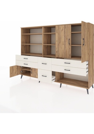 Hyperion Dolap 10 Raflı 6 Çekmeceli 4 Kapaklı 220x44x163 Çam-çam/ Çam-çam/aytaşı Hyperion Dolap 10 Raflı 6 Çekmeceli 4 Kapaklı 220x44x163 Çam-çam/ Çam-çam/aytaşı