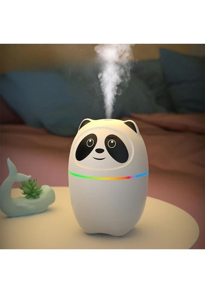 Panda Figürlü Ultrasonik Hava Nemlendirici Led Işıklı Soğuk Buhar Masaüstü Oda Nemlendirici
