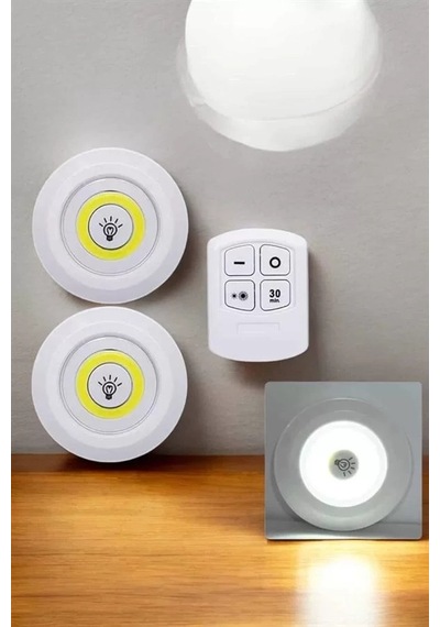 Home Mutfak Dolap Altı Işığı Uzaktan Kumandalı Yapışkanlı Kablosuz Pilli