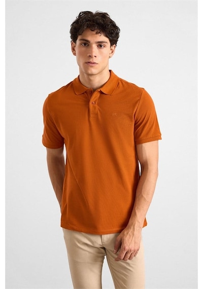 Süvari Açık Kahve Regular Düz Baskısız Pike Düğmeli Polo Yaka Tişört Ts1014000471-kh7 Kahverengi