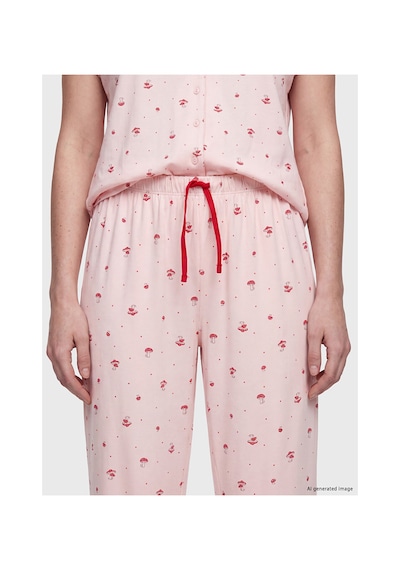 Lcw Dream Pembe V Yaka Desenli Kadın Pijama Takım