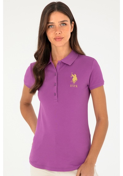 U.S. Polo Assn. Kadın Mor Basic Polo Yaka Tişört 50280071-VR038