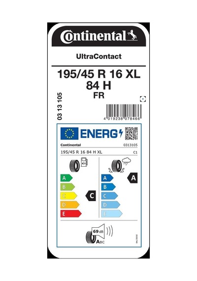 Continental 195/45R16 84H XL FR Ultracontact Yaz Lastiği 2024