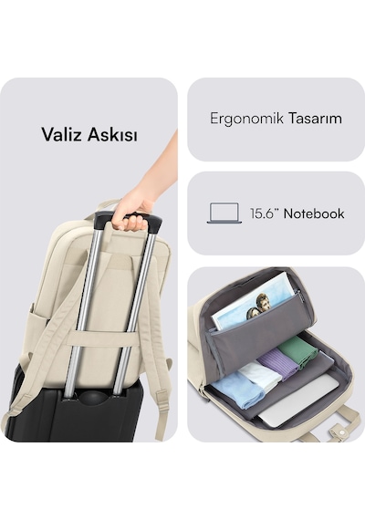 Mack Mce-1524 15.6 Nova Eco Notebook Sırt Çantası Latte siyah