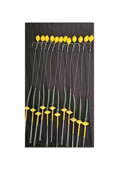 Yemleme Botu 12 Sert Buncuk Sarı Zeytin Rig Ve Boli Yüzen Model 12 Takım İnneler 2,3 No İnnesi Kambur Deyildir