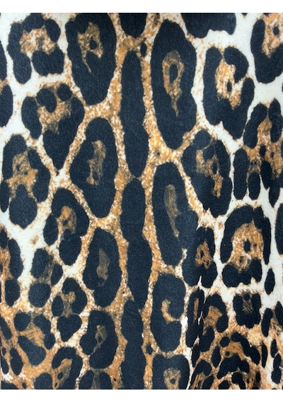 La Velina Büyük Beden Leopar Uzun İnce Kadın Ceket Kahverengi