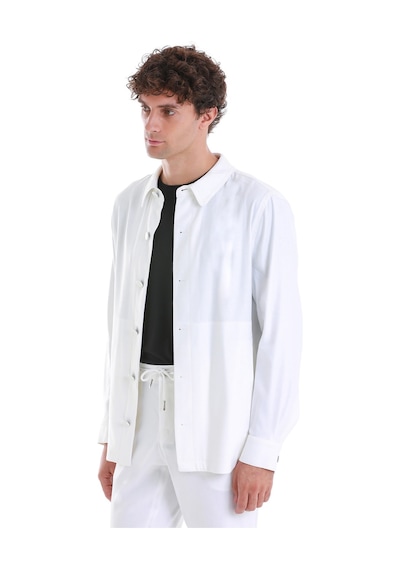 Hatemoğlu Beyaz Regular Fit Düz Mono Yaka Keten Overshirt Spor Takım 33253024c002 001 Beyaz Hatemoğlu Beyaz Regular Fit Düz Mono Yaka Keten Overshirt Spor Takım 33253024c002 001 Beyaz