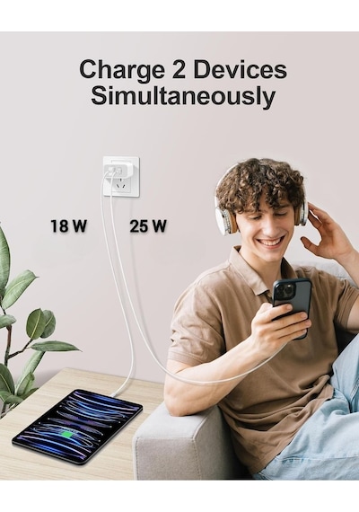 Samsung Galaxy S21 Fe 5g Uyumlu Type-c Ve Usb Hızlı Şarj Adaptörü 25w Beyaz