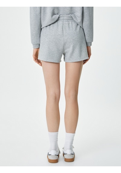 Koton Sweat Şort Beli Bağcıklı Cep Detaylı Viskon Gri 4sak70039ek 4SAK70039EK031 Gri