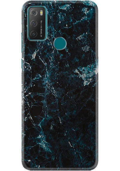 Tcl 20E Kilif Resimli Silikon Kilif Blue Mix Mermer 1377 523393134