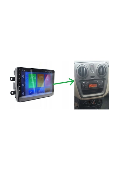 Dacia Dokker Araç Multimedya Android Ekran Carplay Navigasyon Double Teyp 4+64 9" 12-20 Black Blueway