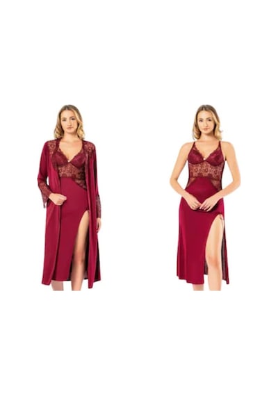 Carmella 350 Penye 6 Lı Kadın Gecelik Sabahlık Pijama Takım Ekru (551542511)