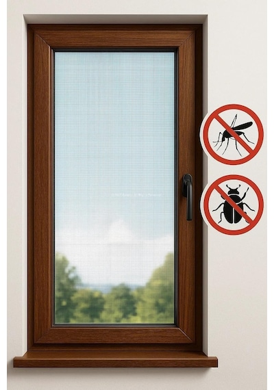 Pratik Sineklik Hazır Tül Sineklik Çift Kanat 150 Cm X 125 Cm, Kapı Ve Pencere Uyumlu Pimapen İçin Böcek Sinek Eng
