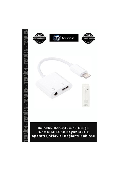 Kulaklık Dönüştürücü Girişli 3.5mm Mh-030 Beyaz Müzik Aparatı Çoklayıcı Bağlantı Kablosu