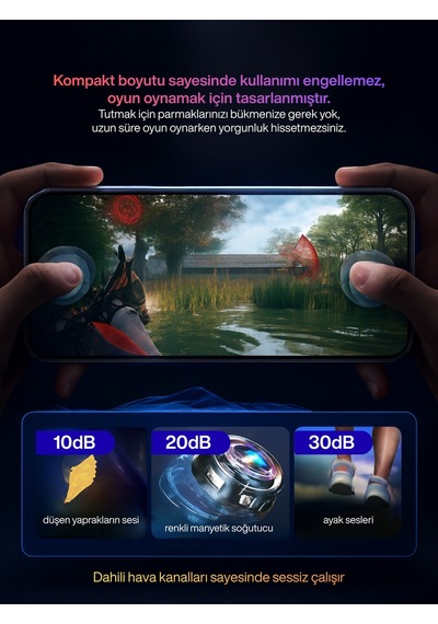 3 Kademeli Manyetikli I Göstergeli I Rgb Aydınlatmalı Cep Telefonu Soğutma Fanı Radyatör Soğutucu Siyah