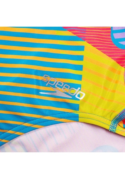 Speedo Allover Digital V Back Kadın Yüzücü Mayosu Çok Renkli