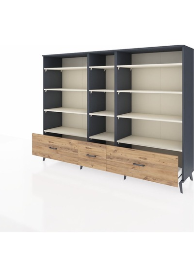 Hyperion Dolap 12 Raflı 3 Çekmeceli 220x44x163 Antrasit-aytaşı/ç Antrasit-aytaşı/çam Hyperion Dolap 12 Raflı 3 Çekmeceli 220x44x163 Antrasit-aytaşı/ç Antrasit-aytaşı/çam